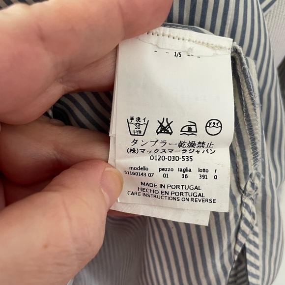 Weekend Max Mara Silk Striped Button Down Shirt - Picture 8 of 10